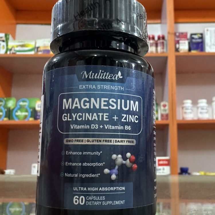 Magnesium Glycinate + Zinc + Vitamin D3 + Vitamin B6 x60 Capsules