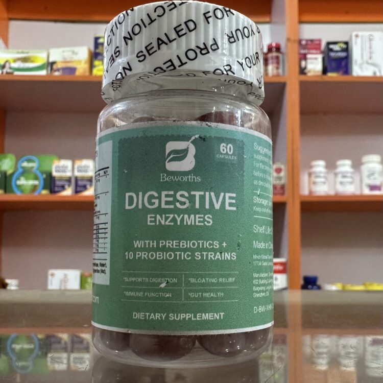 Digestive Enzymes with Prebiotics + 10 Probiotics Strains x60 Capsules