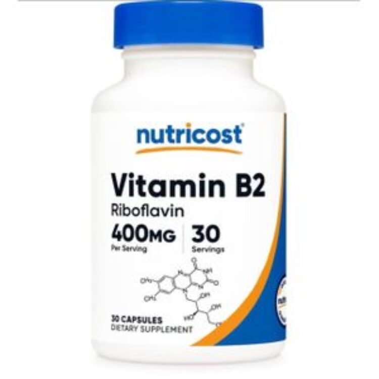 Nutricost Vitamin B2 Riboflavin 400mg – Energy, Skin & Cellular Health Supplement – Nervous System Support – Vitamin B 2 VIT B – Non-GMO & Gluten Free – B2 Vitamin 400mg