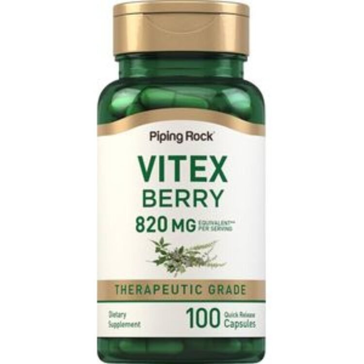 Piping Rock Vitex Chaste Berry 820mg – Womens Healthy Hormone Balance Formula – Menstruation & Menopause Support, 100ct