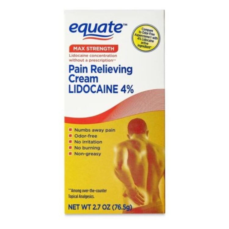 Equate Lidocaine Pain Relieving Cream 4% Lidocaine , 2.7 fl oz, Compare to Aspercreme® Odor Free with 4% Lidocaine Active Ingredient