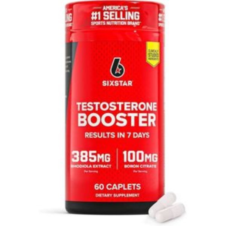 TestosteroneBooster for Men with Rhodiola Extract and Boron Citrate – Male Gym Workout Supplements for Muscle Growth, Stamina & Energy – 60 Pills