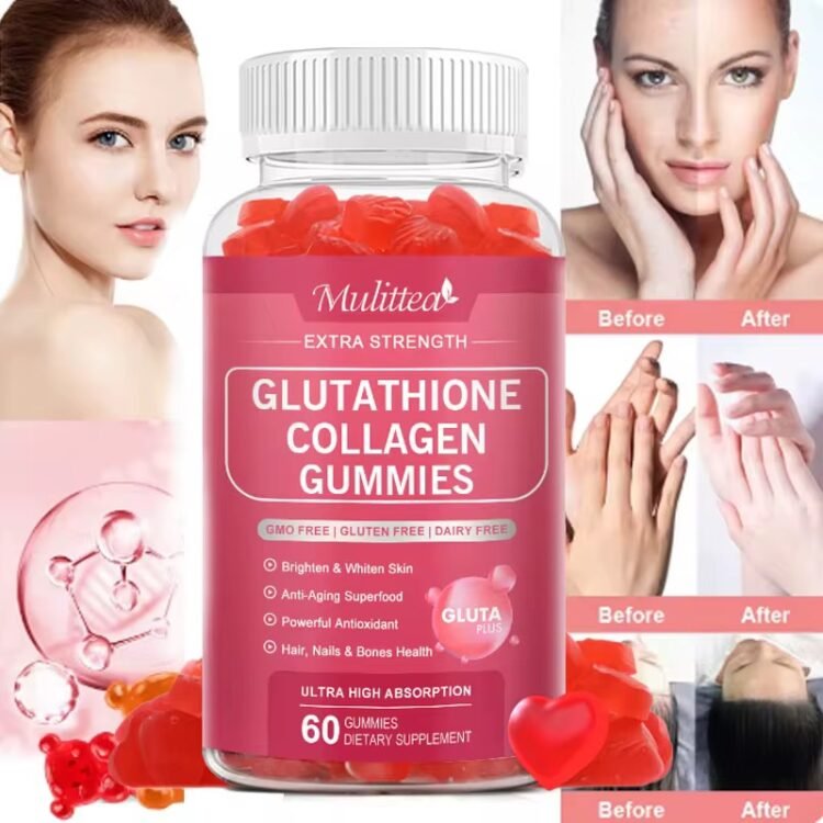 Glutathione & Marine Collagen Gummies | Brighten & Whiten Skin | Anti Aging | Hair, Nails & Bone Health