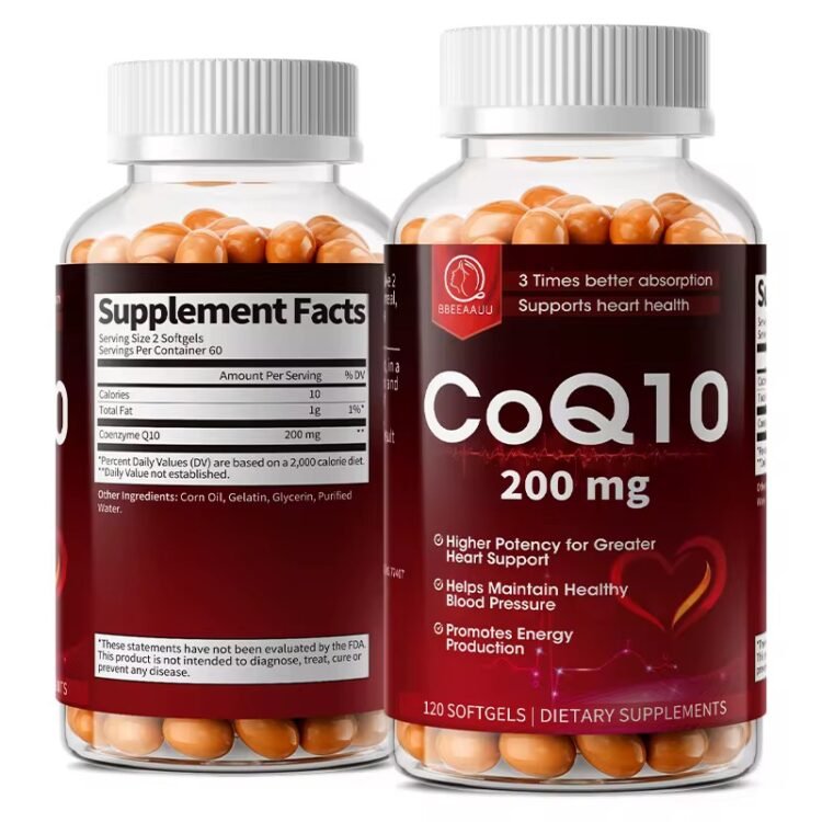 CoQ10 200mg Capsules x120 | Heart Support | Healthy Blood Pressure | Energy Production | 3 times better absorption x120