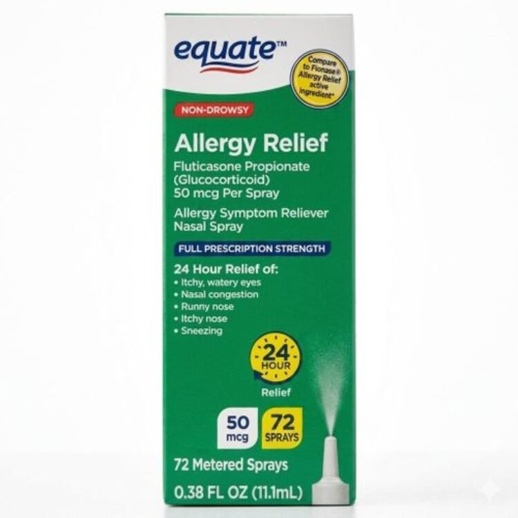 Equate FluticasonePropionate Nasal Allergy Relief Spray, 50 mcg, Non-Drowsy, 72 Metered Sprays