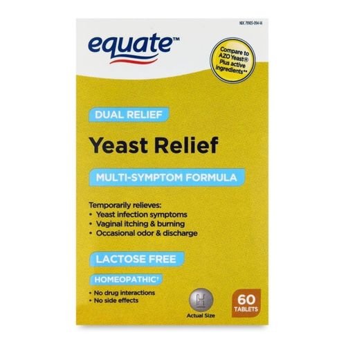 Spring valley Yeast Relief Tablets - Relieves Yeast infection symptoms - Vaginal itching & burning - Occasional Odor & discharge - 60 tablets