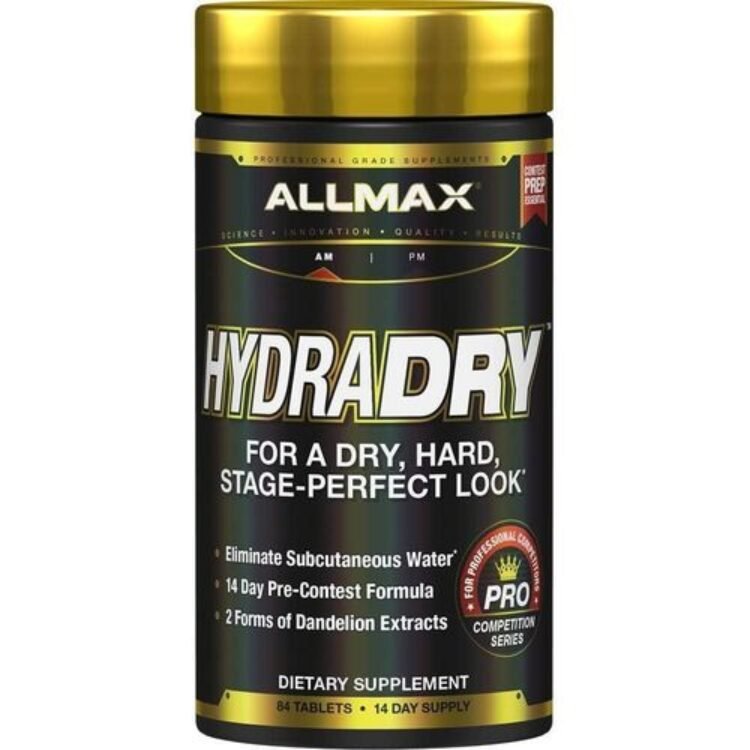 ALLMAX HYDRADRY – 84 Tablets – 14-Day Pre-Contest Formula – Eliminates Subcutaneous Water for a Stage-Perfect Look – 28 Servings