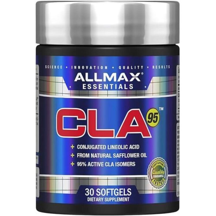 ALLMAX CLA (95% conjugated linoleic Acid) – 30 Softgels – Targets stubborn fat in abdomen, hips, and thighs – Preserves muscle while reducing body fat.
