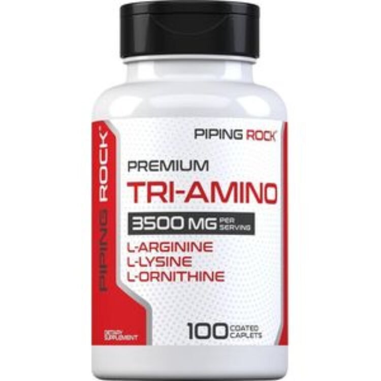 Piping Rock Tri Amino Supplement – 100 Caplets – Complex with L-Arginine, L-Ornithine, L-Lysine – Vegetarian, Non-GMO, Gluten Free