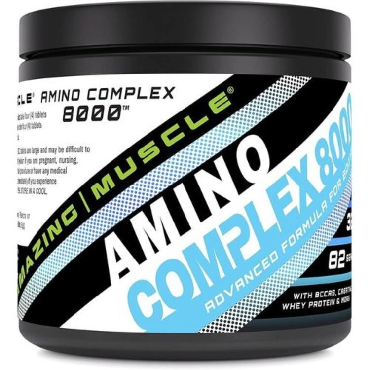 Amazing Amino Complex 8000 max with Whey Protein, Creatine, Taurine, L-Glutamine, & BCAA’s – Supplement 8000 Mg Per Serving – 325 Tablets