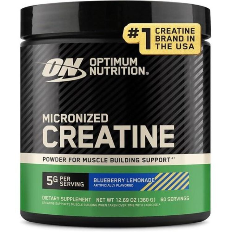 Optimum Nutrition Micronized Creatine Monohydrate Powder, Blueberry Lemonade Creatine, 60 Servings, 360 Grams
