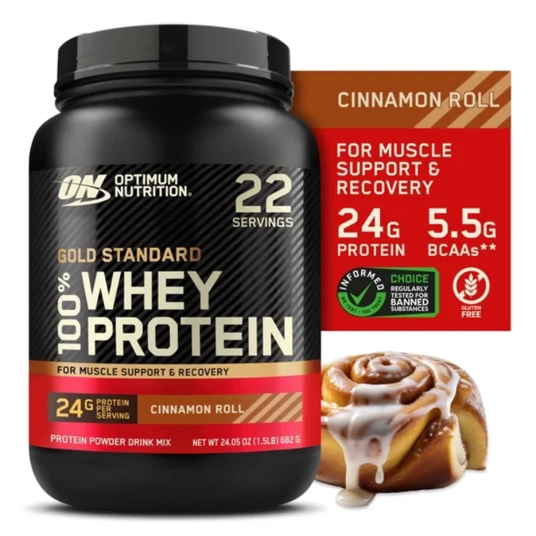 Optimum Nutrition Gold Standard 100% Whey Protein Powder – 1.5lbs – Cinnamon Roll – Flavor