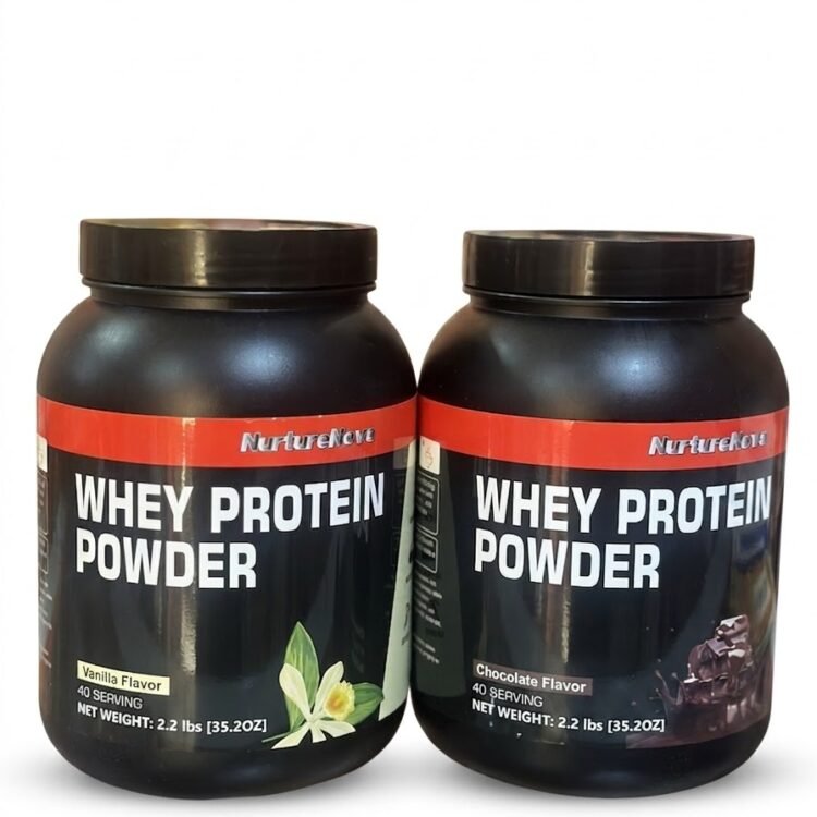 Whey Protein Powder 1kg – Vanilla & Chocolate Flavor (Pack of 2)