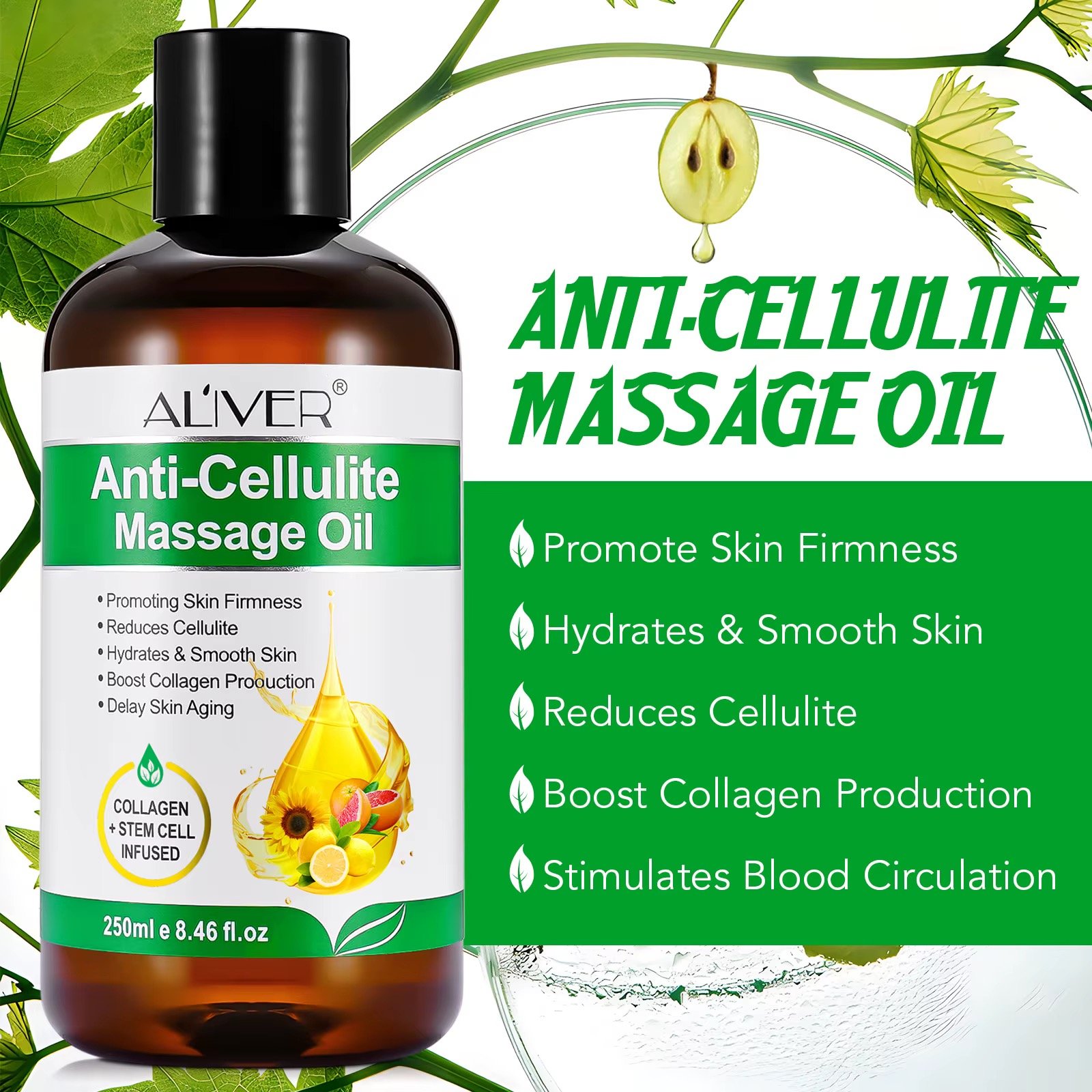 Anti-Cellulite Massage Oil - COLLAGEN + STEM CELL INFUSED - Image 2