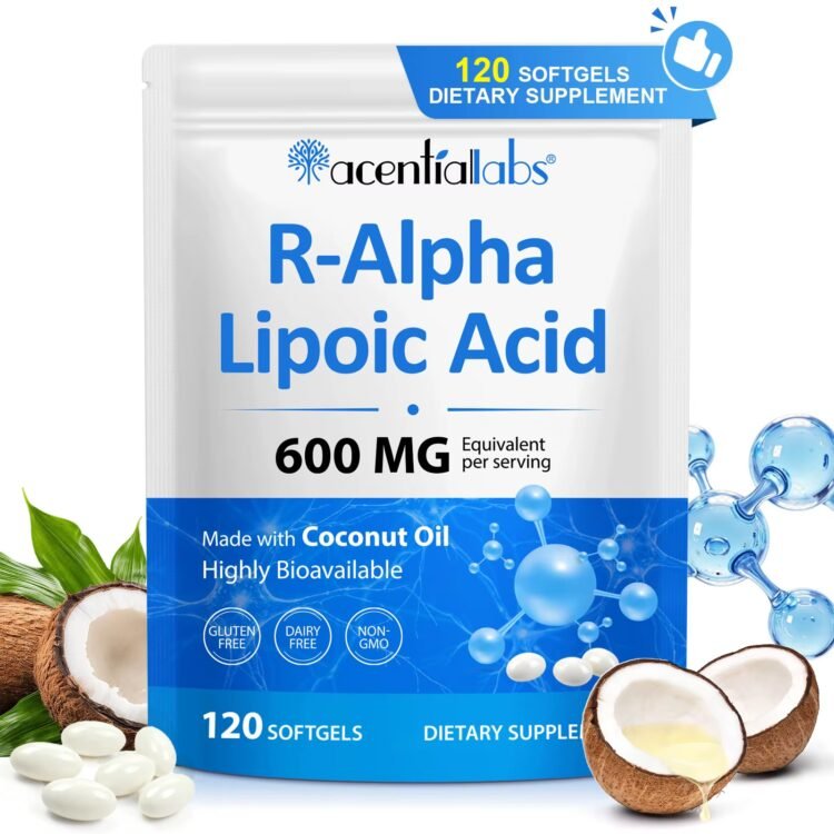 R-Alpha Lipoic Acid 600 MG Equivalent per serving Made with Coconut Oil