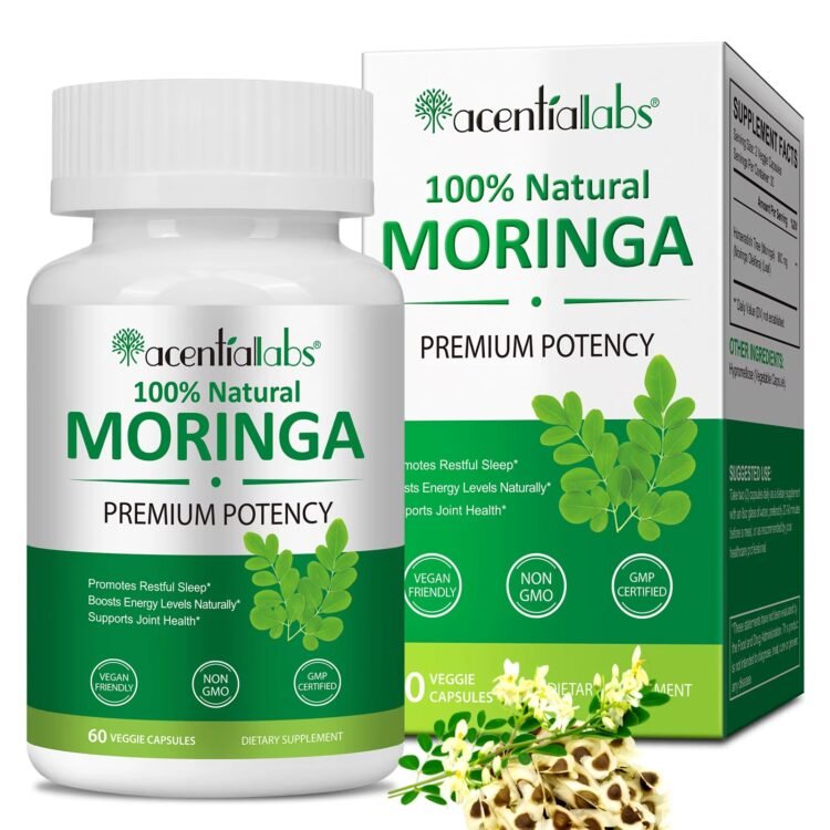 100% Moringa Capsules – Premium Potency – 60 Capsules
