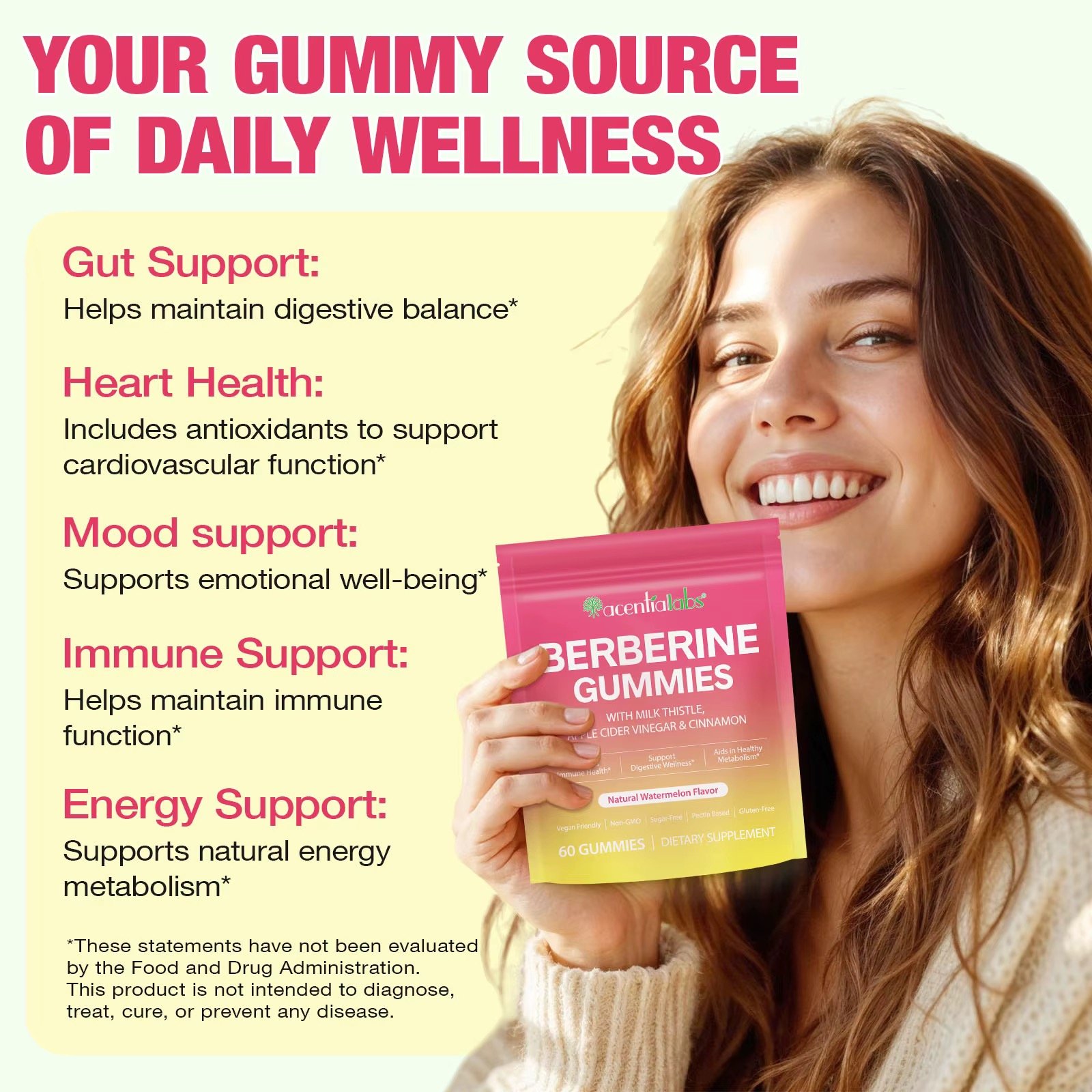 Berberine Gummies With Milk Thistle, Apple CIDER VINEGAR & CINNAMON - Image 3